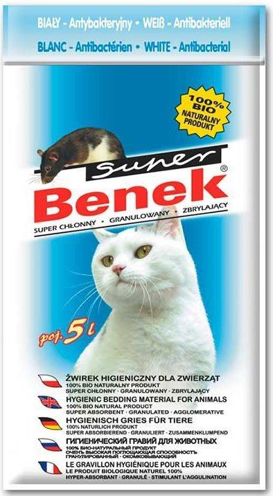 Actual product image Super Benek Certech White Antibacterial - Cat Litter Clumping 5 l (Clumping, Non-dusting, 4.90 kg)