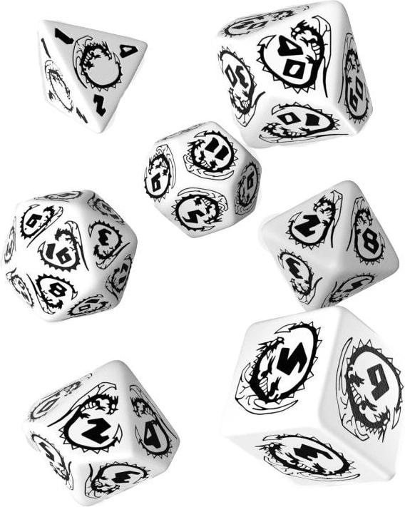 Actual product image Q Workshop SDRA02 - Dragons dice set: white and black (7 pieces)
