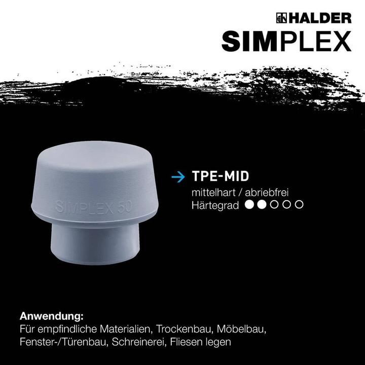Actual product image Halder SIMPLEX insert 50:40, TPE-mid, grey | D=50 mm | 3203.051