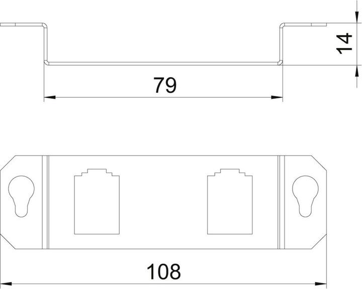 Produktbild OBO Bettermann OBO MTGE2F 2B MontagetrÃ¤ger fÃ¼r GE2F mit 2 x Lochbild Typ B (Montagehalterung)