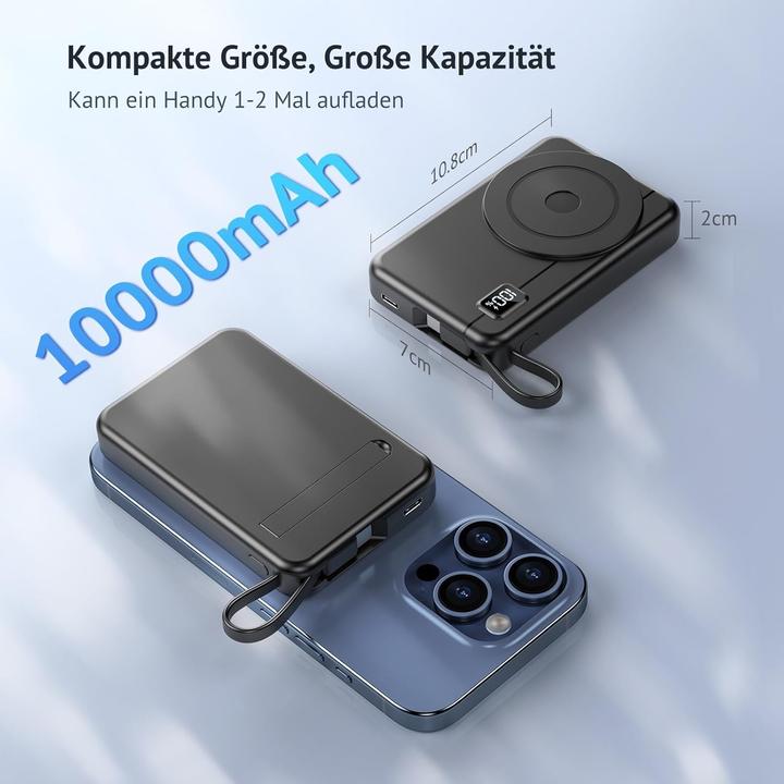 Image du produit Muctsda Magsafe Powerbank für iPhone 12er- bis 16er-Serie (10000 mAh, 22.50 W)