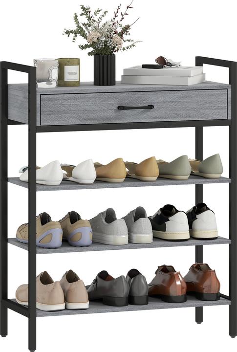 Produktbild Homcom Schuhregal Spanplatte, Metall Grau (30 x 30 x 87.60 cm)