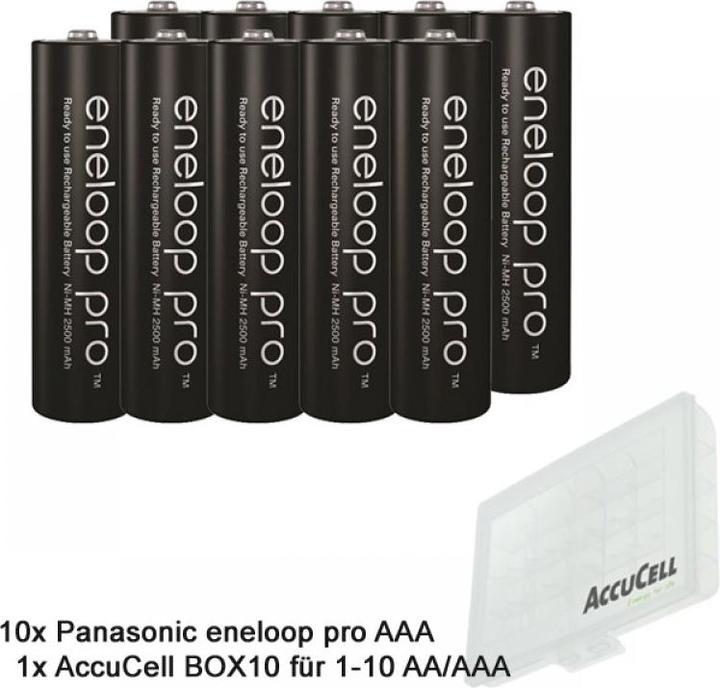 Produktbild AccuCell Akku eneloop pro, AAA Micro, 500 Ladezyklen, geringe Selbstentladung, mit Box (1 Stk., AAA, 950 mAh)