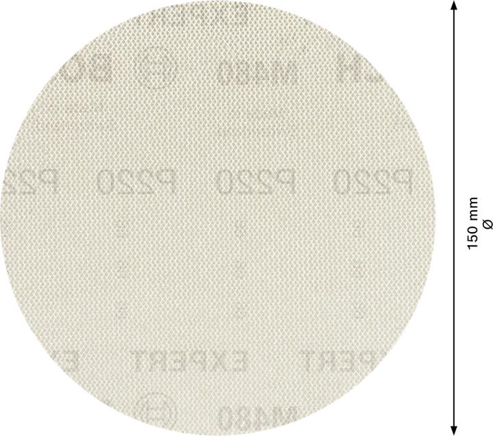 Produktbild Bosch Professional Zubehör EXPERT M480 Schleifnetz für Exzenterschleifer, 150 mm, G 220, 5 Stück (220)