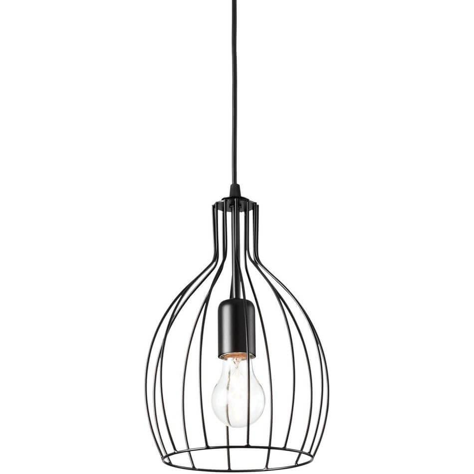Ideal lux, Pendelleuchte, AMPOLLA Pendelleuchte E27 ⌀205mm dimmbar Schwarz 148151 (E27)