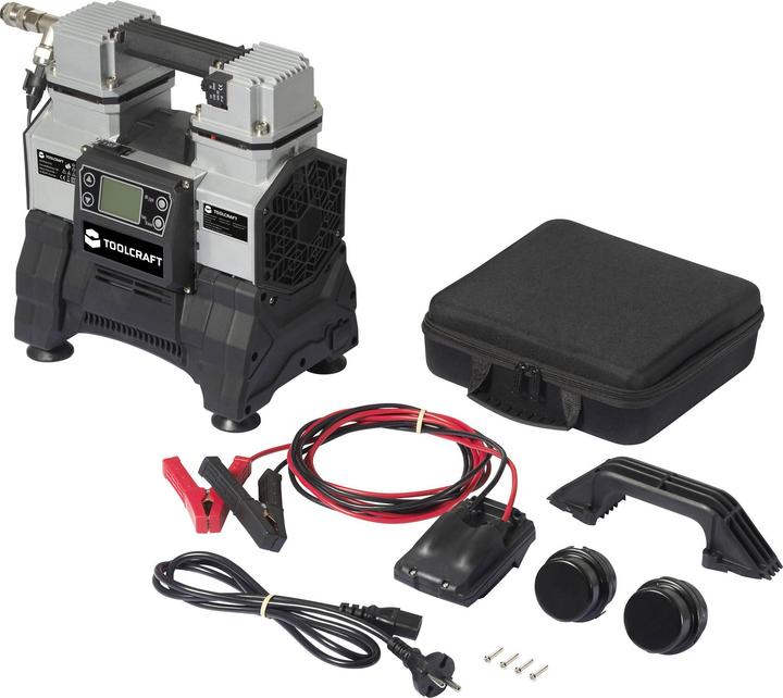 Toolcraft TO-8952876 Compressore d'aria 500W 12 V/DC, 24 V/DC, 220 V/AC 9 bar (5 l, 9 bar)