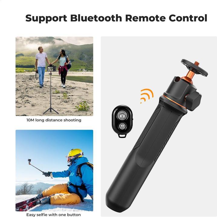 Produktbild K&F Concept 3-in-1 selfie stick + desktop stand mobile phone holder + GoPro adapter + Bluetooth remote control