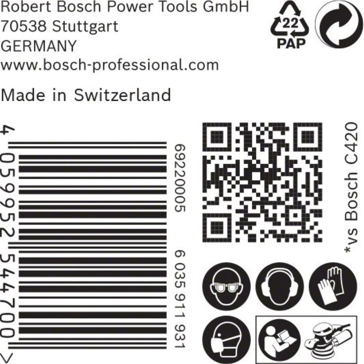 Actual product image Bosch Professional Zubehör Expert C470 Sandpaper multi-hole for random orbital sander, 125 mm, G 240, 50 pcs. (240)