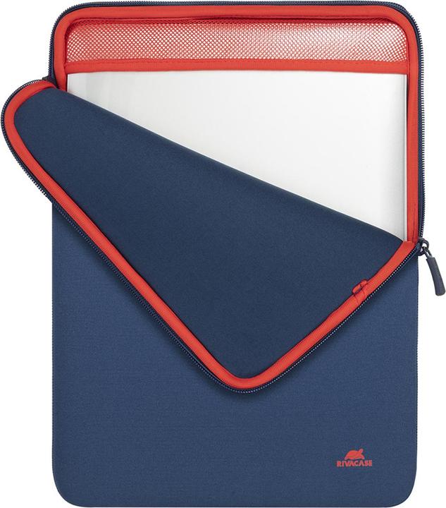 Actual product image Rivacase Anti-shock Case for MacBook Pro 16" and Laptop 15.6" Vertical Zip Blue (15.60", Universal)