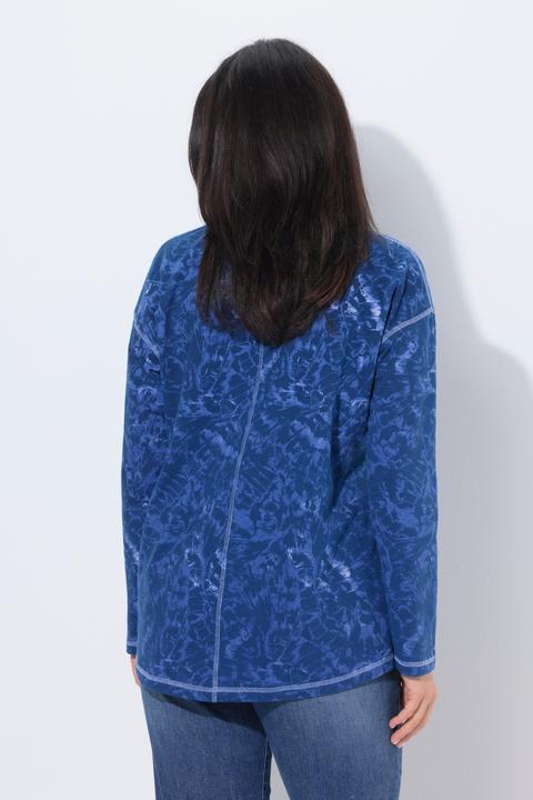 Produktbild Ulla Popken Sweatshirt, Schmetterlinge, V-Ausschnitt, Langarm (62)