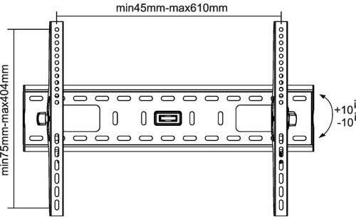 Image du produit InLine support mural, inclinable, 81-152cm (32-60 pouces) (Mur, 75 kg, 32" - 70")