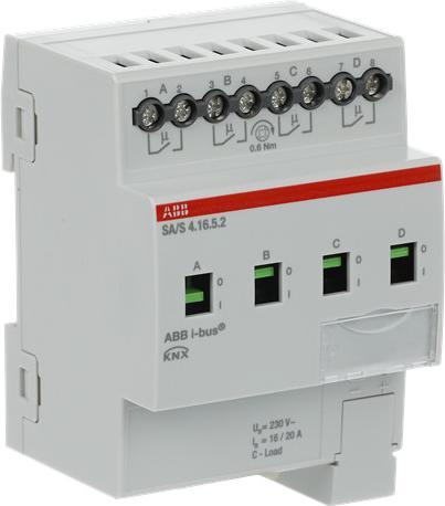 Actual product image ABB Switch actuator 4gang, 16A, C-load SA/S4.16.5.2 (Switch actuator)