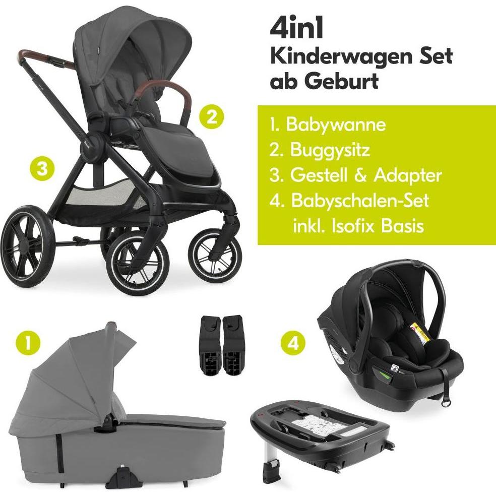 Thumbnail - Hauck, Kinderwagen, 4in1 Kinderwagen-Set Walk N Care Air Trio Kinderwagen 3 in 1