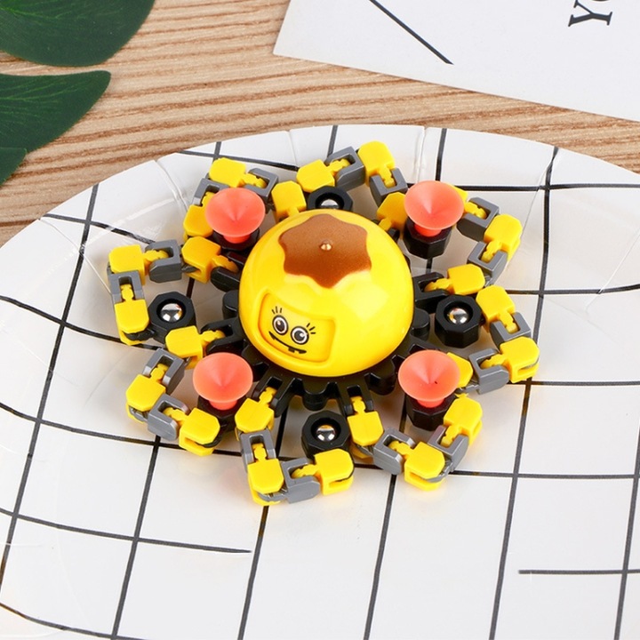 Produktbild Ueli Express Oktopus Fidget Spinner mit Saugnapf und Gesicht Gelb