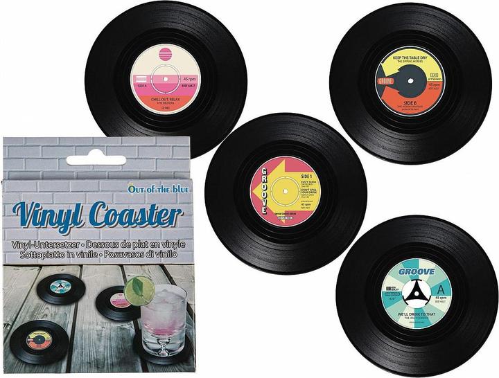 Immagine prodotto Ootb Set di sottobicchieri Disco in vinile (4 x, Sottobicchiere in vetro)