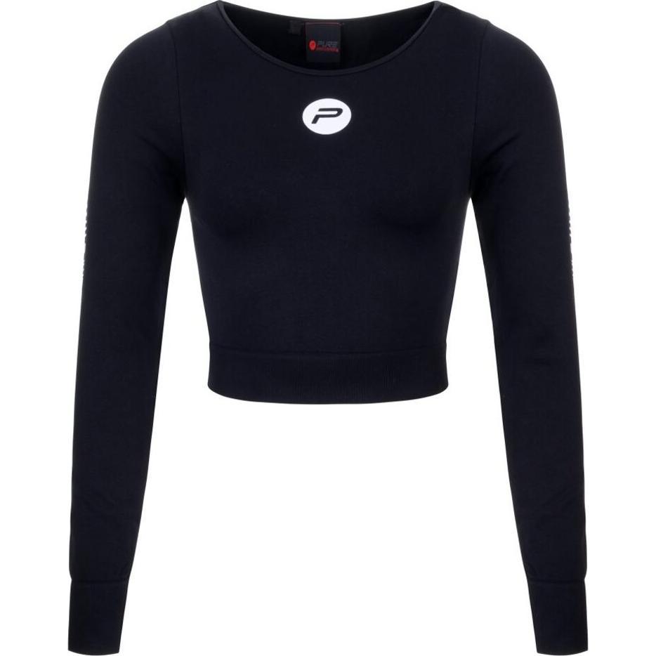 Pure, Damen, Sportshirt, Sport Langarmshirt für Damen (M), Schwarz, M