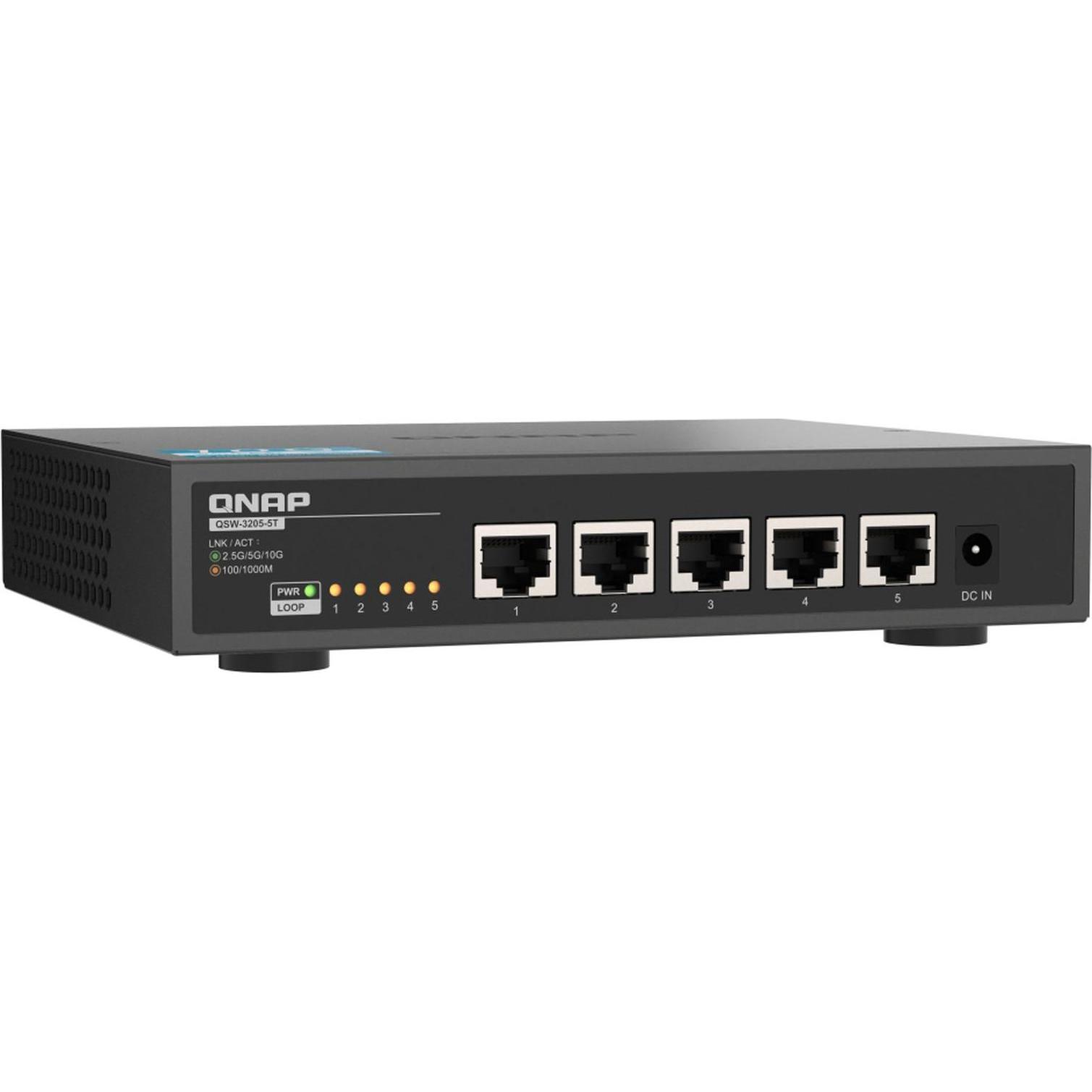 QNAP QSW-3205-5T (5 Ports), Netzwerk Switch, Schwarz