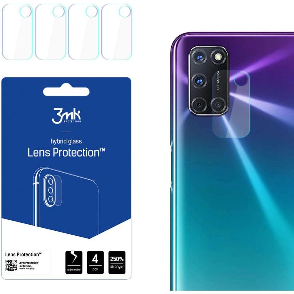 3MK Lens Protect Oppo A72 Ochrona na obiektyw aparatu 4szt (1 Stück, Oppo A72), Smartphone Schutzfolie, Grau