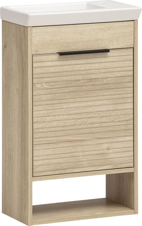 Möbelpartner Waschbecken mit Unterschrank Mads 159075 weiss-eiche 45,5 x 27,0 x 5,0 cm