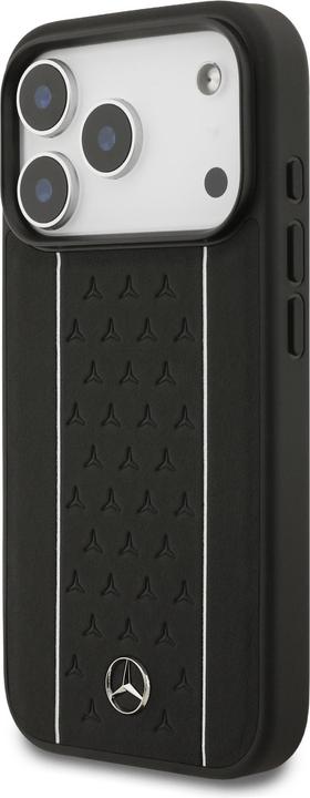 Produktbild Mercedes Leather Star Pattern Stripes MagSafe Case for iPhone 17 Pro Black (Apple iPhone 17 Pro)