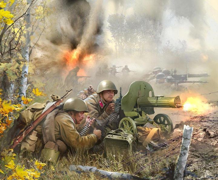 Actual product image Zvezda Model - Z6104 - - Machine Rifle Soviet Union and servants - 1: 72 Scale