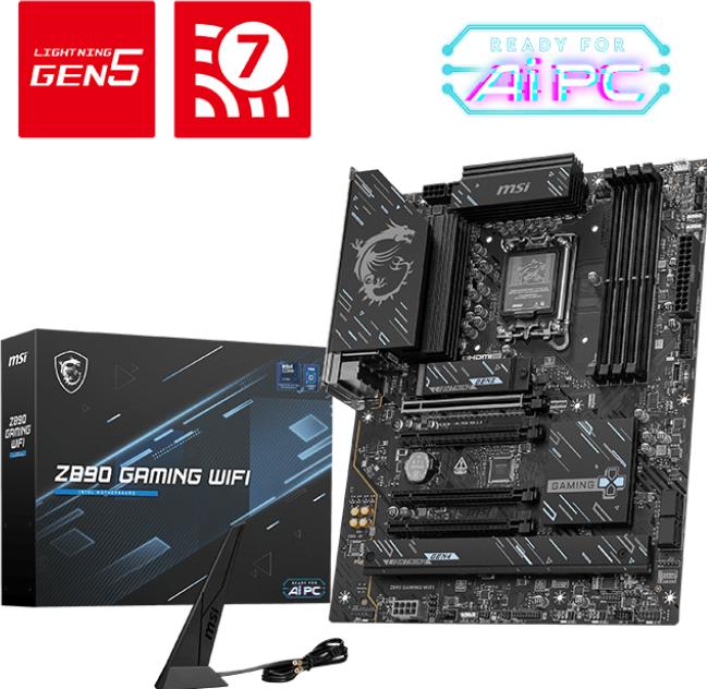 Image du produit MSI MB Intel 1851 Z890 GAMING WIFI (LGA 1851, Intel Z890, ATX)