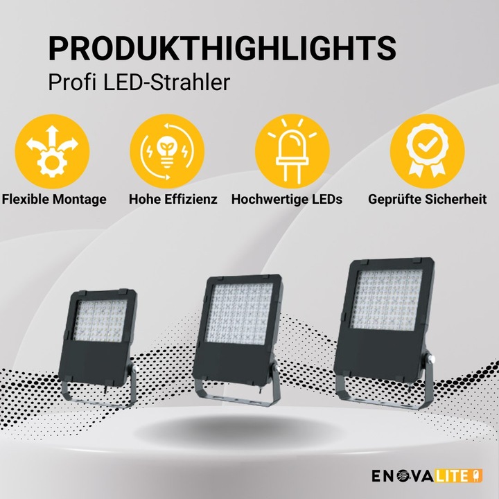 Actual product image Enova ELED 400161 - PRO LED floodlight, 150 W, 19500 lm, 4000 K (19500 lm)