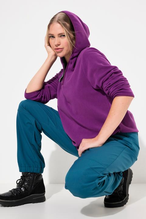 Produktbild Ulla Popken Fleece-Troyer, kurz, Oversized, Kapuze, Langarm, recycelt (42, 44)