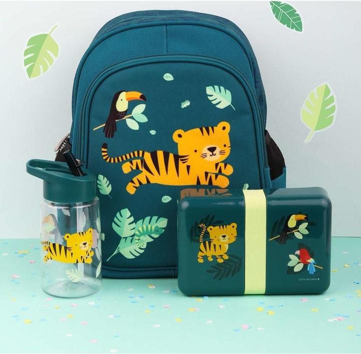 Image du produit A Little Lovely Company Boîte à lunch Tiger SBJTGR14 pétrole 18x6x12cm