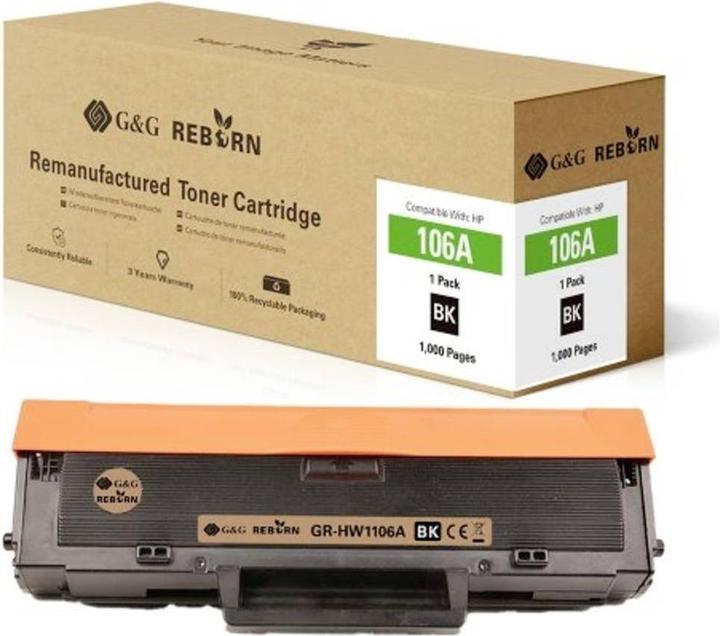 Actual product image G&G Toner replaces HP 106A Compatible Black 1000 pages Reborn remanufactured (FC)
