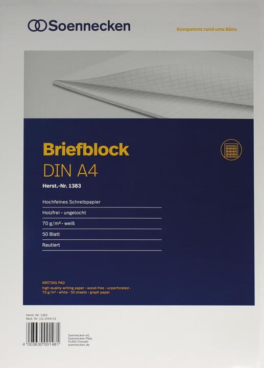 Soennecken Letter pad Paper size: DIN A4 Ruling design: Roughened (A4)