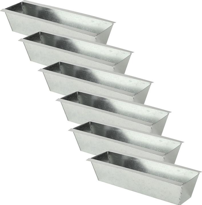 Ideoon 6er-Set Pflanzkasten für Europaletten, Blumenkübel aus verzinktem Metall, 38,5x13,5x8,5cm