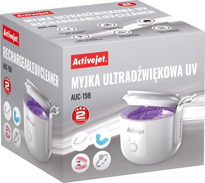 Produktbild Activejet Ultraschallreiniger UV Akku USB AUC-198 weiss (48 kHz, 0.13 l)