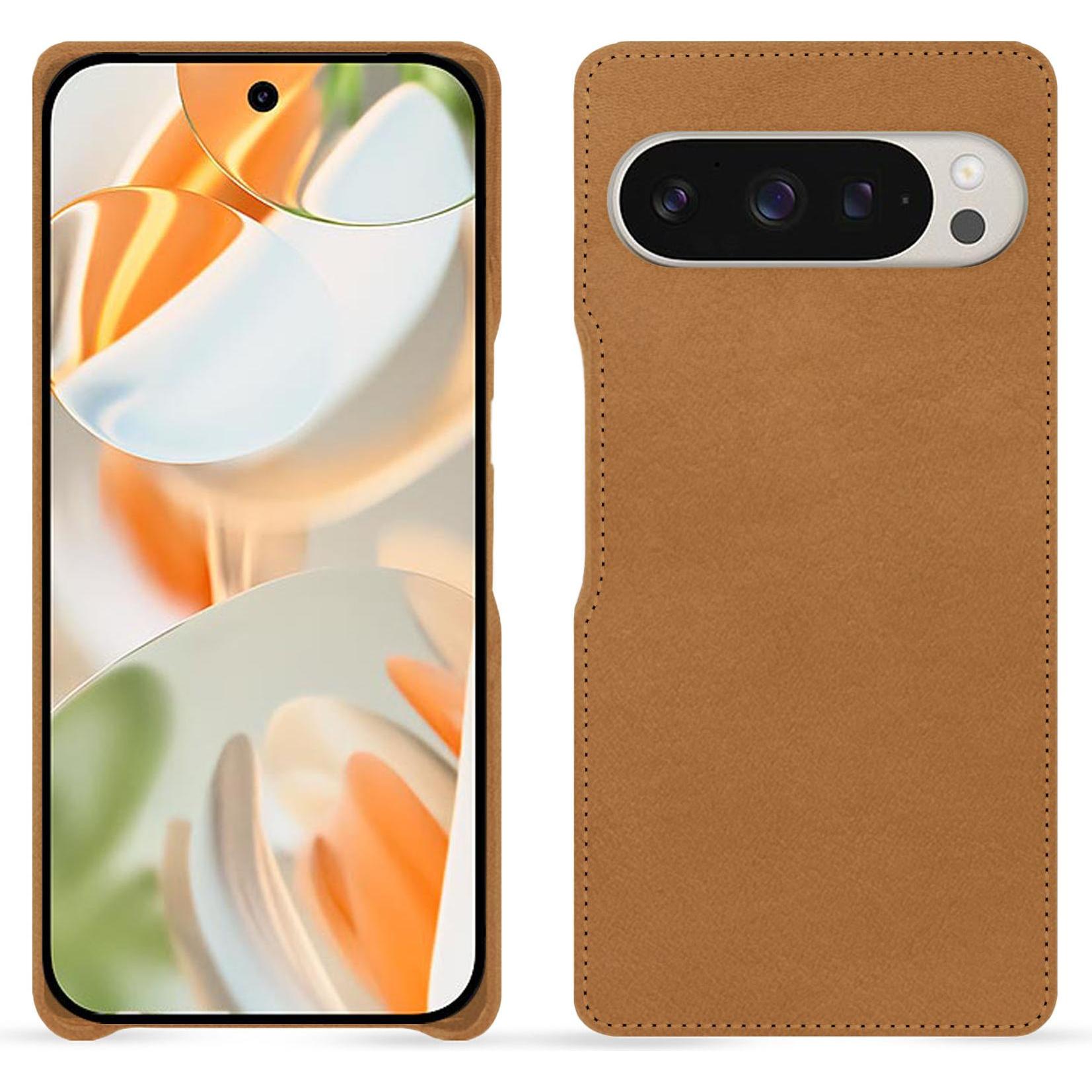 Noreve Lederschutzhülle (Google Pixel 9 Pro Fold), Smartphone Hülle, Braun