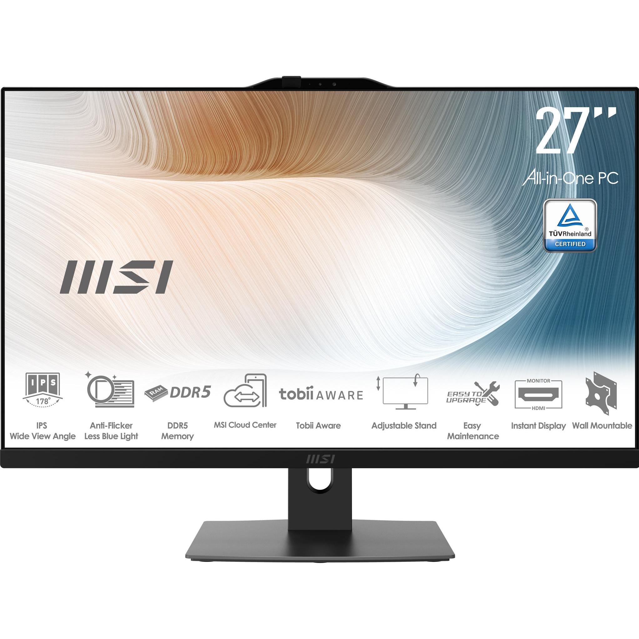 Thumbnail - MSI Modern AM272P 1M-836DE i5-120U black 8GB W11P (Intel Core 5 120U, 8 GB, 512 GB, Intel Arc Graphics), PC, Schwarz