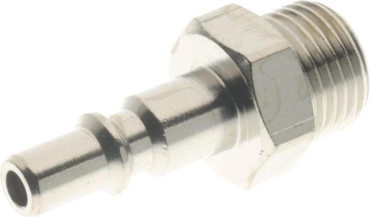 Actual product image RS PRO Pneumatic elbow thread adapter brass, 1/8-inch BSP male thread, with thread (Angled connection)