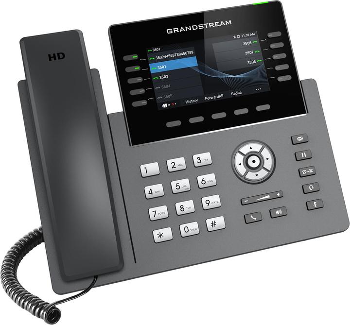 Produktbild Grandstream GRP2615, 10 Leitungstasten, 16 SIP, LCD TFT, RJ-9, USB, Bluetooth, Wi-Fi, PoE DC,.
