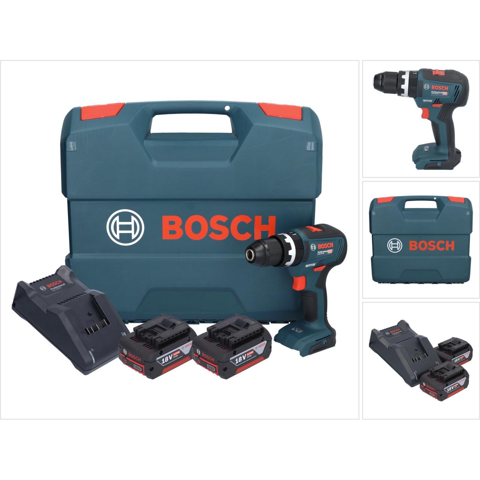 Bosch Professional, Bohrmaschine + Akkuschrauber, Bosch GSB 18V-55 Professional Akku Schlagbohrschrauber 18 V 55 Nm Brus...