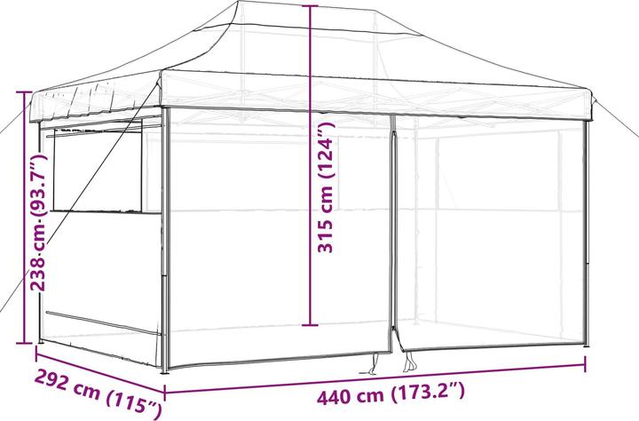 Actual product image vidaXL Party-Zelt (292 cm, 440 cm)