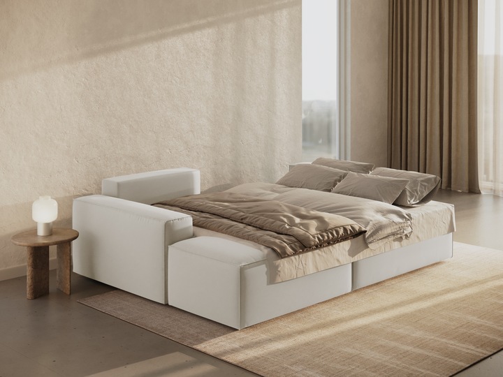 Actual product image Micadoni Velvet Left Corner Sofa With Bed Function And Box, "Jodie", 3 Seats, 246x151x86Made in Europe (Corner sofa)