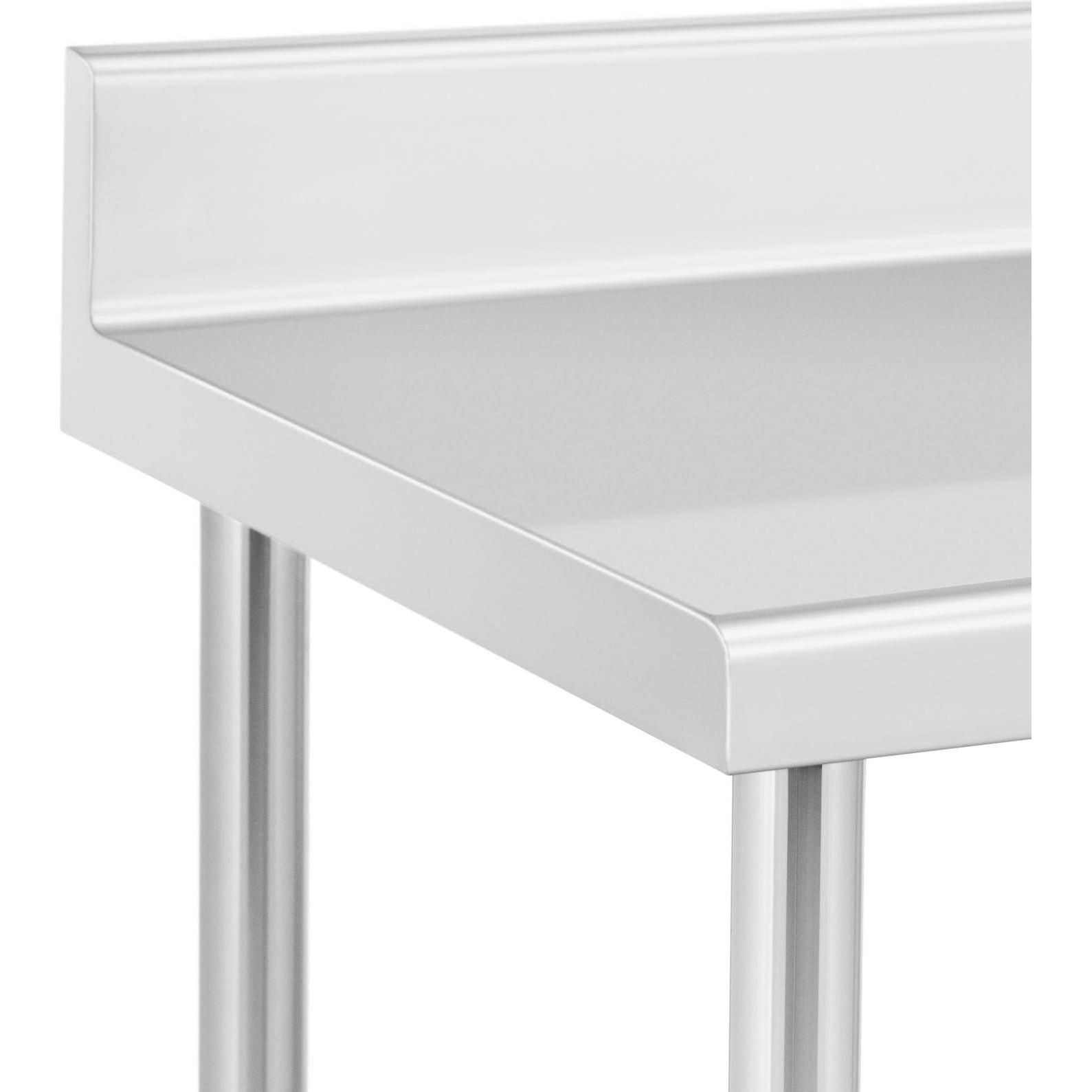 Thumbnail - Royal Catering, Werkbank + Arbeitsbock, Rollbarer Edelstahl Arbeitstisch Edelstahltisch Aufkantung 60 x 60 cm 120 kg (60...