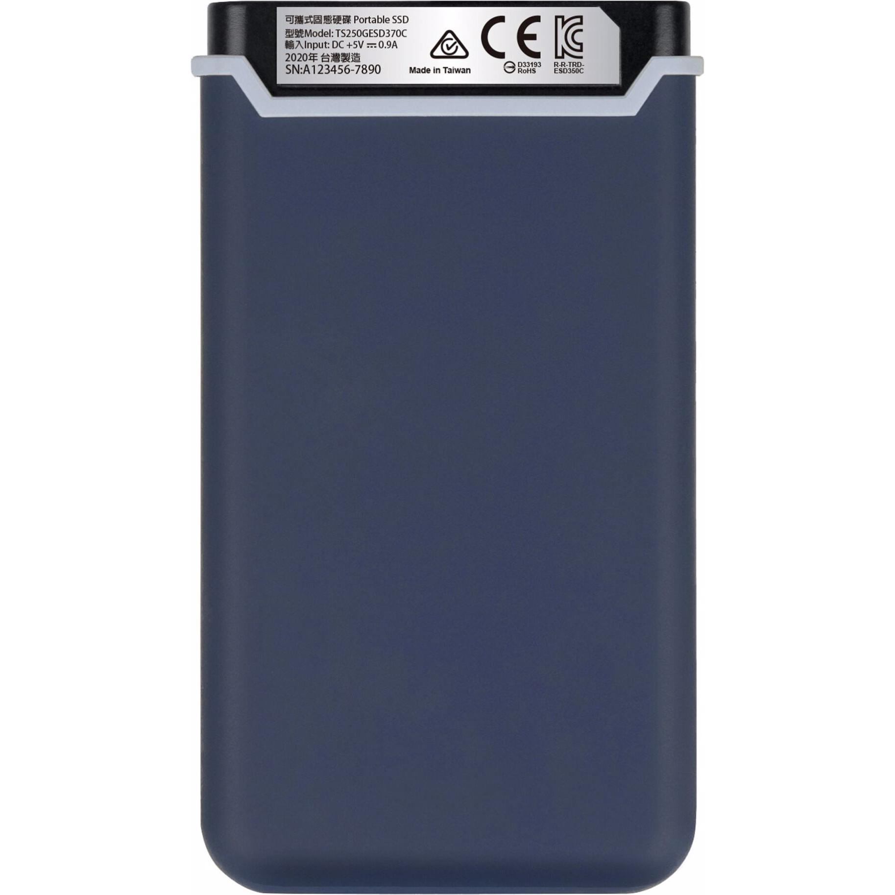 Transcend SSD ESD370C 250GB USB-C USB 3.1 Gen 2 (250 GB), Externe SSD, Blau
