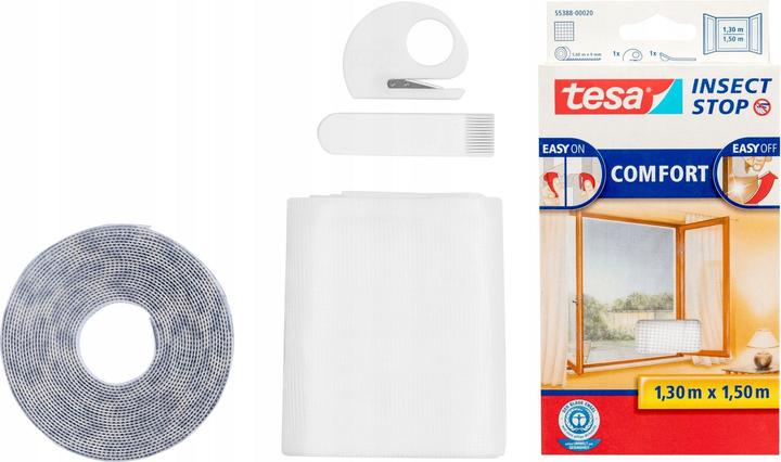 Immagine prodotto tesa Zanzariera COMFORT per finestre, con nastro velcro, autoadesiva, senza forare (130 x 150 cm)