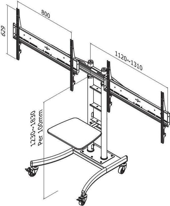 Image du produit Neomounts PLASMA-M2000ED Chariot pour écran mobile (70", 124 kg)