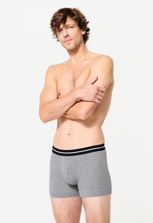 Produktbild Domyos Sport-Boxershorts Herren hoher Baumwollanteil 2er-Pack - grün/grau (XXL, 2er Pack)