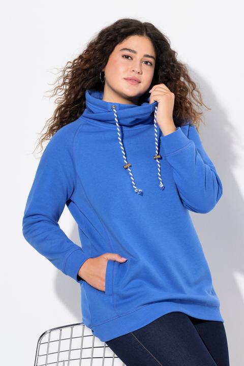Actual product image Ulla Popken Drawstring Collar Long Sleeve Sweatshirt (46, 48)