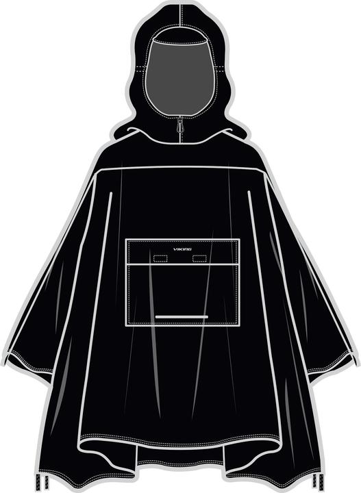 Produktbild Viking Poncho przeciwdeszczowe dla dorosłych Vesper Backpack czarne UNI