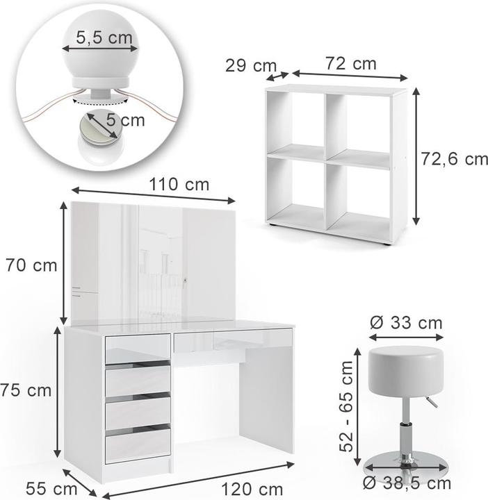 Actual product image Vicco Sherry (55 x 120 x 75 cm)