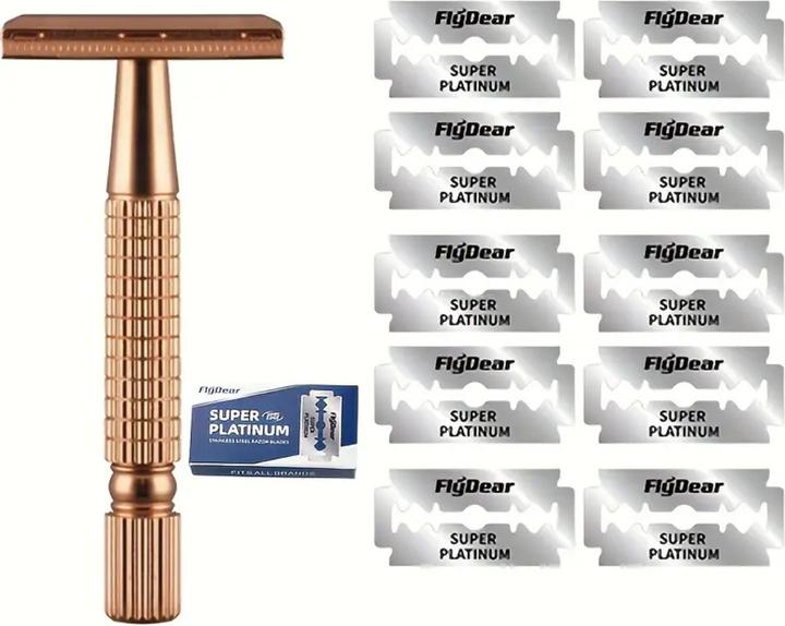 Actual product image Jerbat Rasierhobel Roségold mit 10 Klingen