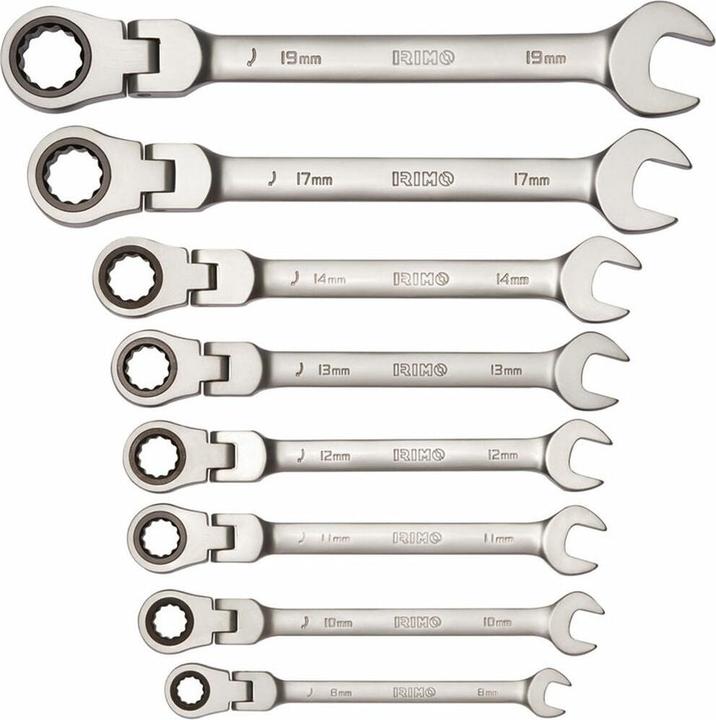 Actual product image Irimo Combination spanner set with flexible head, 8 pcs. 8-19 mm (10 mm, 11 mm, 12 mm, 13 mm, 14 mm, 15 mm, 16 mm, 17 mm, 18 mm, 19 mm, 8 mm, 9 mm)